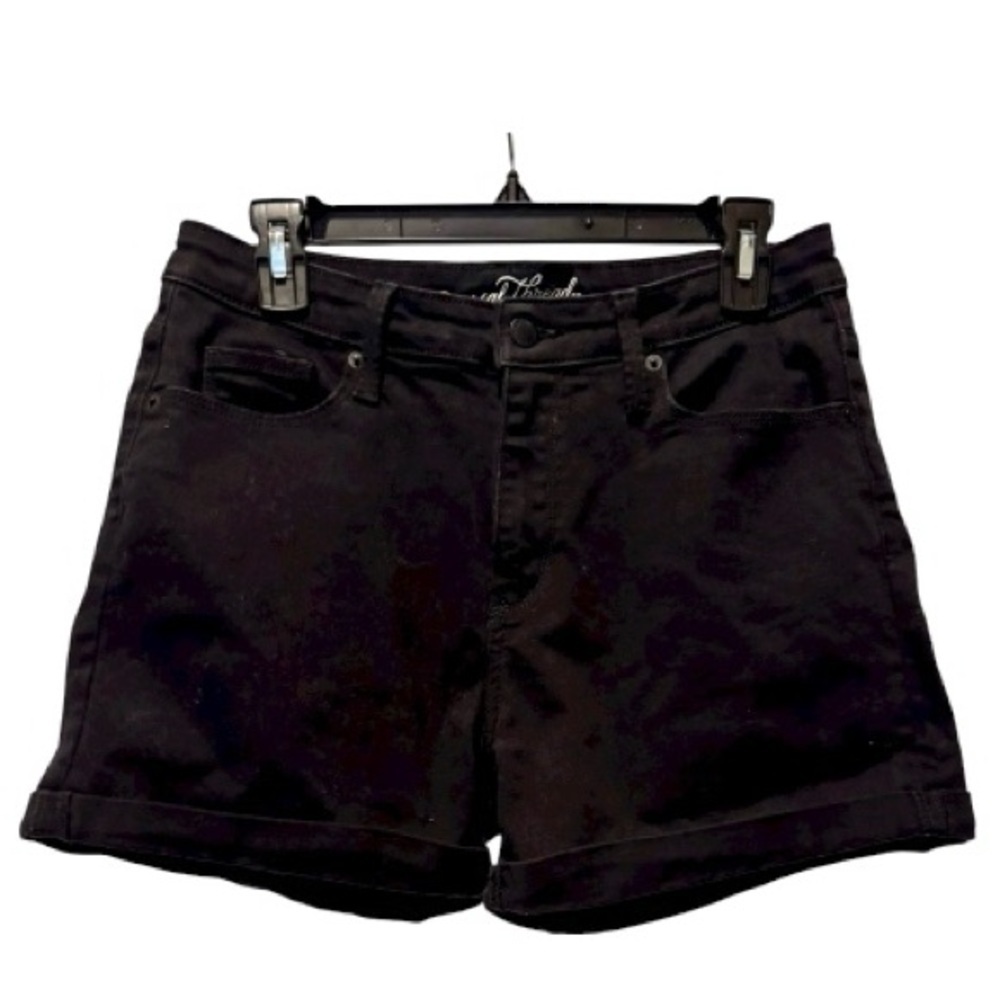 Universal Thread High Rise Midi Denim Shorts Black Size 8